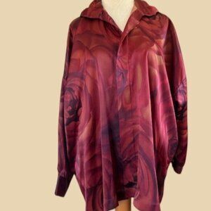 Eskandar 100% Silk Wide button Down Blouse